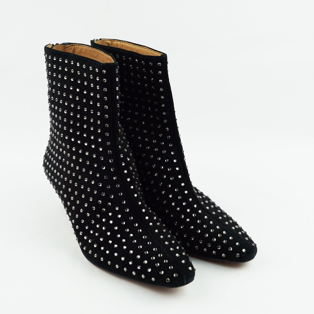 New MADEWELL Size 6 The Dimes Kitten-Heel Boot True Black w Crystals $218 NO278 - Picture 3 of 8